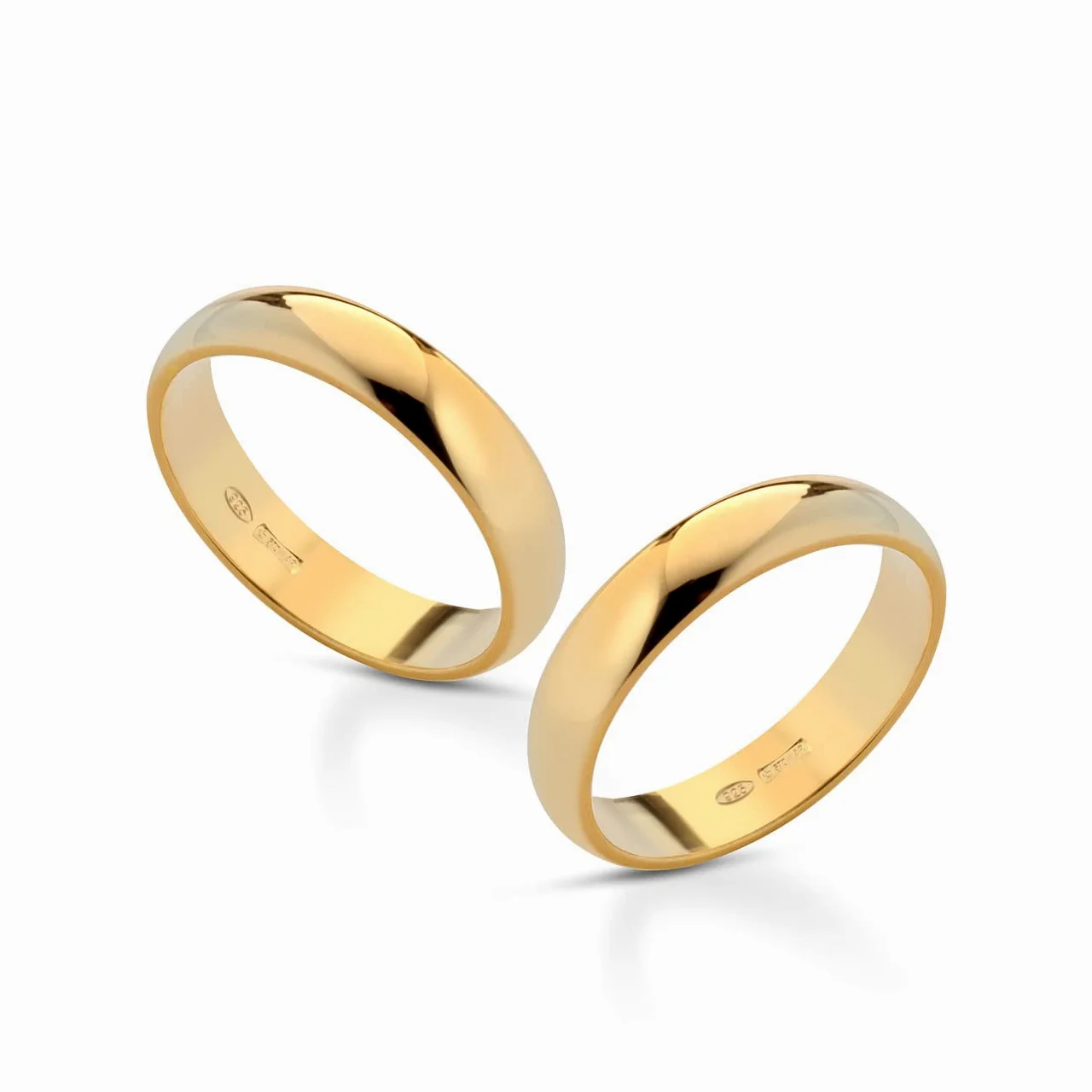 Coppia Fedine Personalizzabili in Argento 925 con Incisione Nome e Data - 2 Anelli Fidanzamento Lui e Lei - Fedina Personalizzata Uomo Donna - Regalo San Valentino, Anniversario - Placcato Oro
