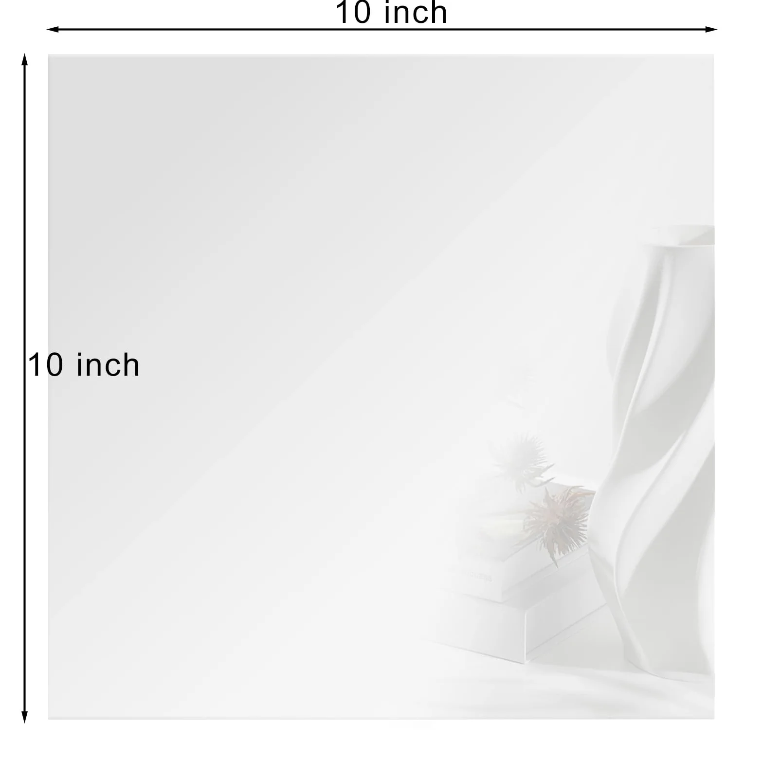 Nexboraque Confezione da 12 piatti quadrati per candele, 25,4 cm, in vetro, centrotavola per tavoli, vassoi a specchio senza cornice da 1,7 mm, per fiori, profumi, decorazioni per feste, matrimoni