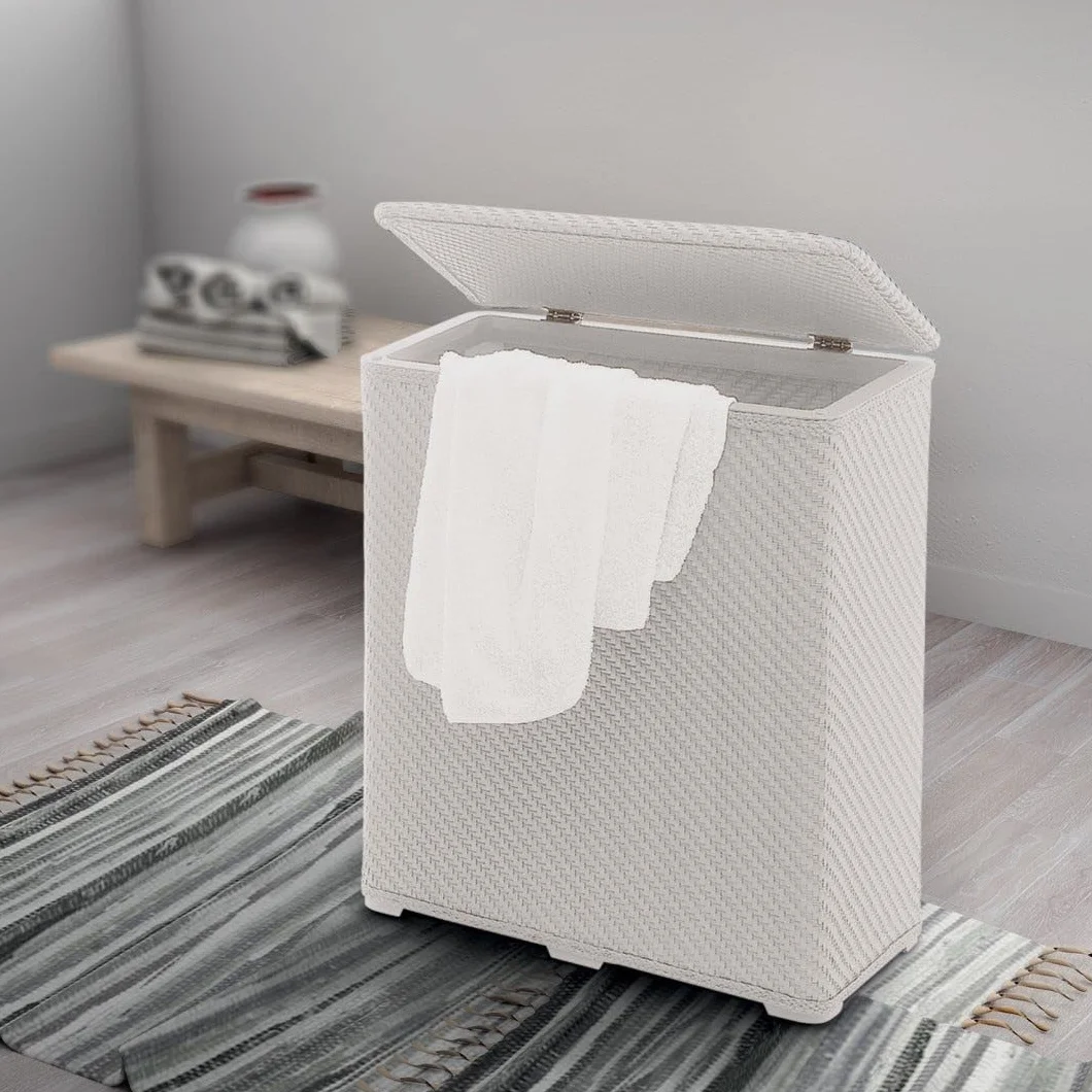 Cesto Portabiancheria Bianco Kiamami Valentina Bagno Robinia