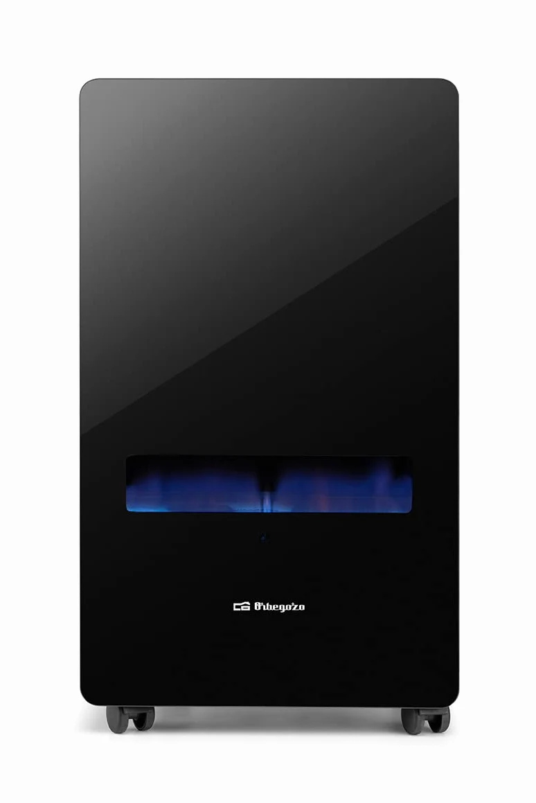 Orbegozo HBF 100 - Fornello a fiamma blu, 3800 kW, classe energetica A, gas butano e propano, triplo sistema di sicurezza: spegnimento automatico, analizzatore atmosferico, accensione piezoelettrica