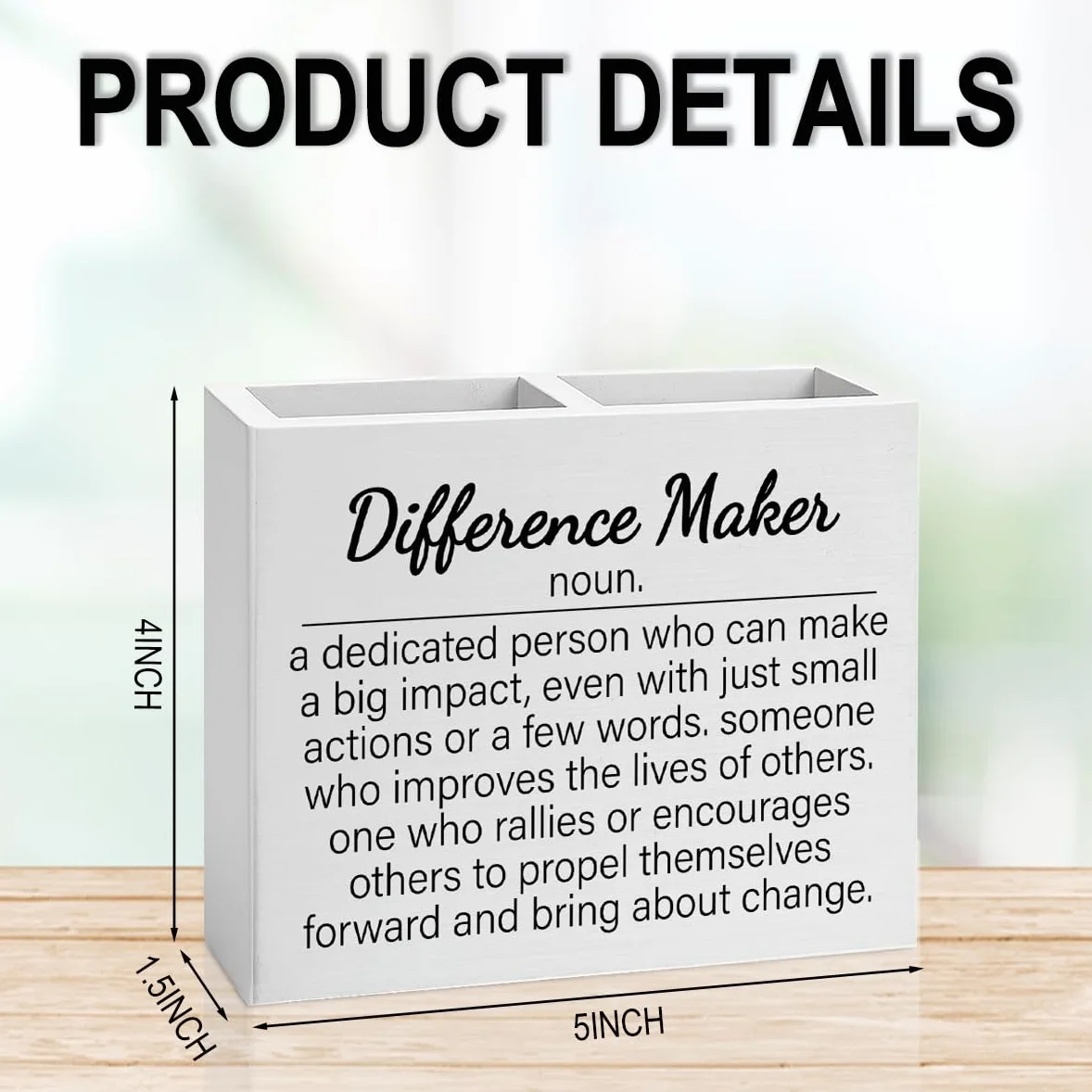 Difference Maker Bosses Day Regali per donne uomini manager divertente decorazione per ufficio per le donne portamatite in legno decorazioni per la festa del capo nazionale regali per leader risorse