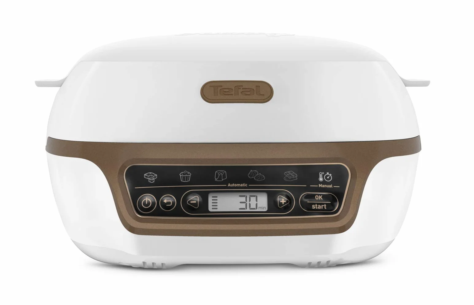 Tefal Macchina per Torte Cake Factory+ 5 Programmi Automatici 1 Manuale 3 Stampi Flessibili 1 Stampo Acciaio Rivestito Crispybake