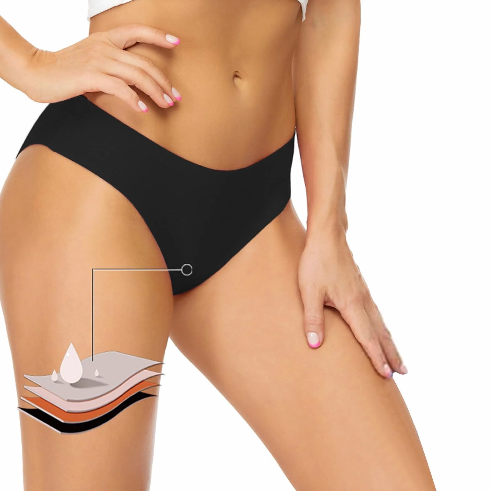 Pantaloni da Nuoto Runmeihe a Vita Bassa, Costumi da Bagno Bikini con Protezione da Perdite