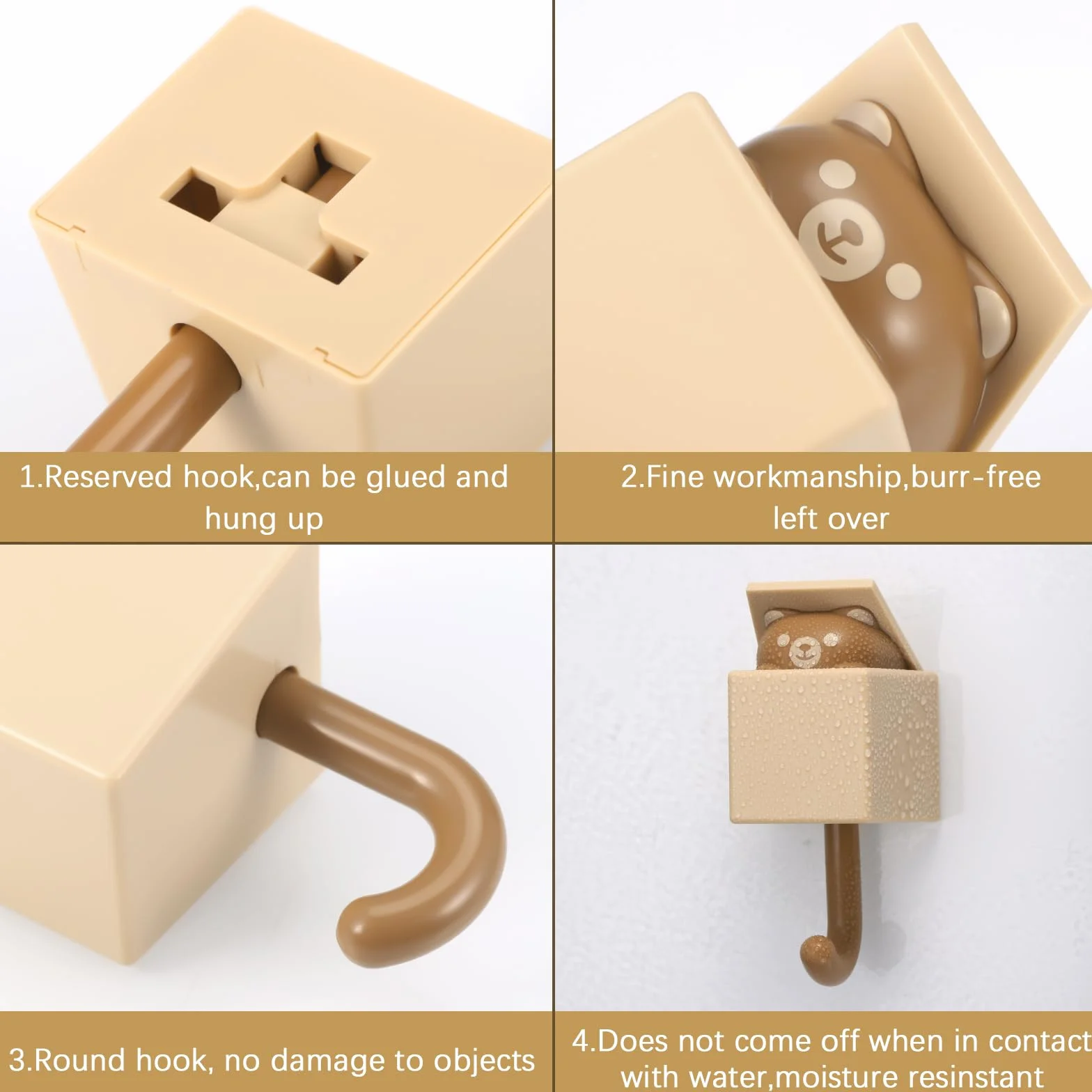 Starvortex 4 Pezzi Ganci Adesivi Animali Creativi Autoadesivo Appendi Chiavi per Casa Ufficio Bambini