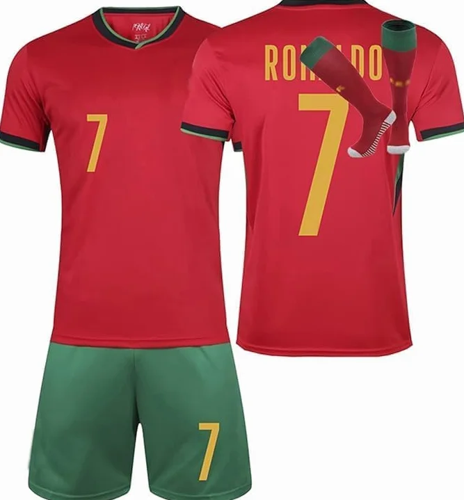 Maglie da Calcio per Bambini Adulti 2025 Maglia Calcio Completo Magliette Completi Maglietta Completino Kit Allenamento Calcios Tuta T Shirt Pantaloncini e Calzini Antiscivolo