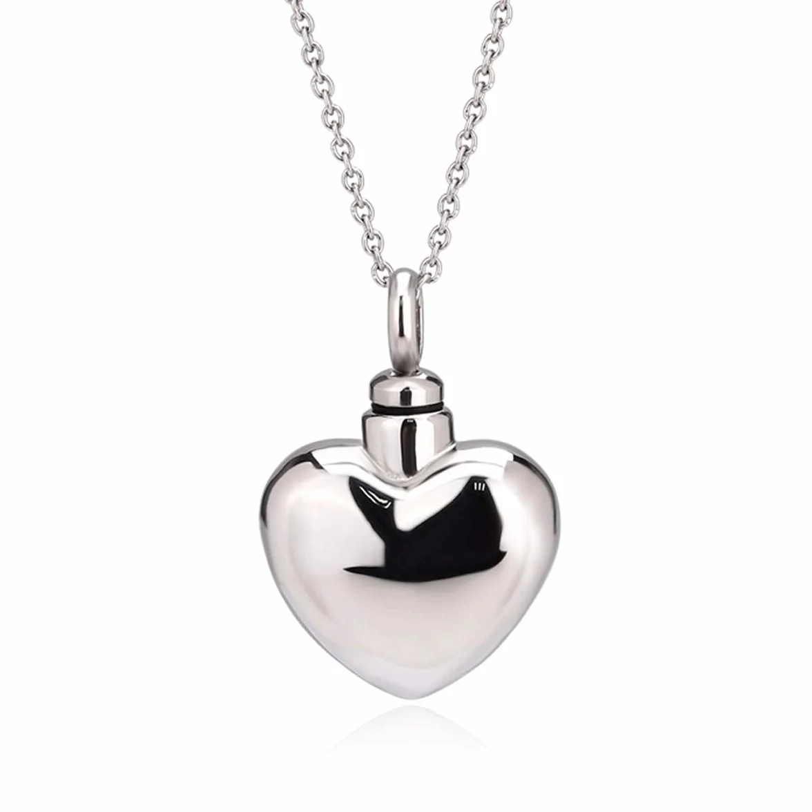 Quiges Donna Collana Regolabile 46-52 cm Portacenere Commemorativo Urna Cremazione Acciaio Inossidabile Ciondolo Cuore