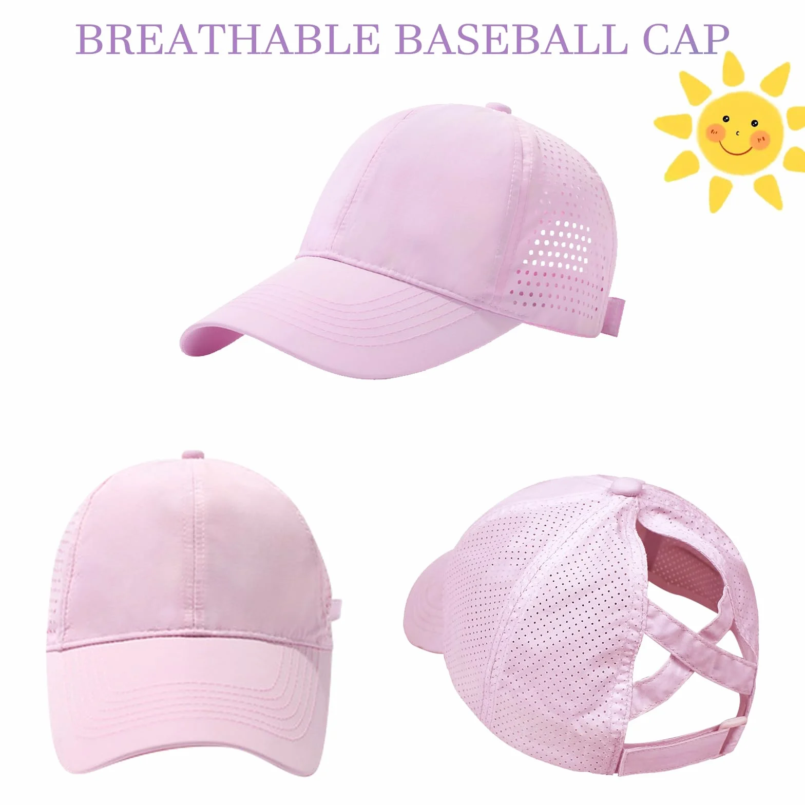 Cappello Sportivo per Bambini Berretto da Baseball Ragazza Asciugatura Rapida Visiera Regolabile