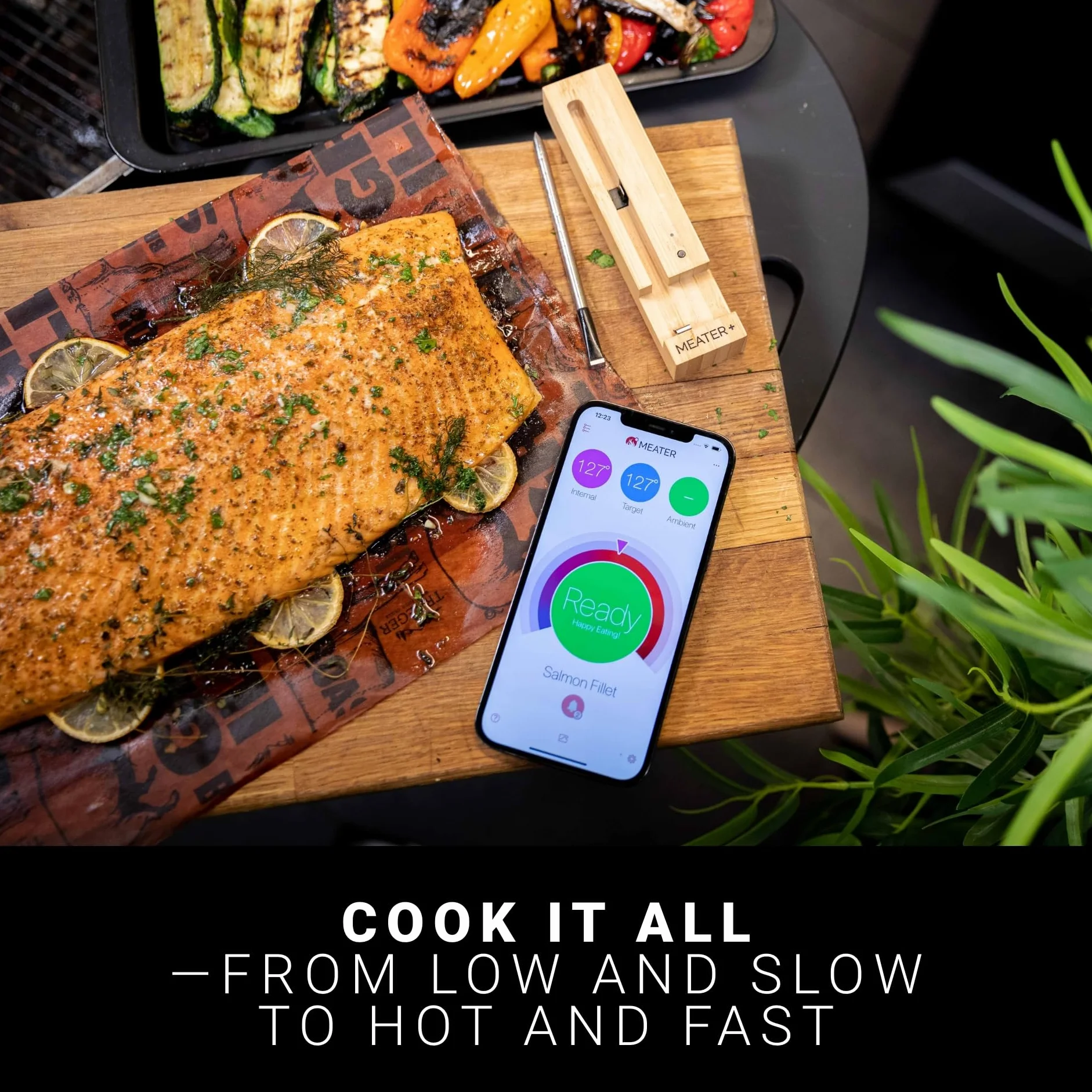 MEATER Plus Termometro Bluetooth Senza Fili 50 Metri Sonda Per Forno Grigliate Barbecue App Italiano iPhone Android