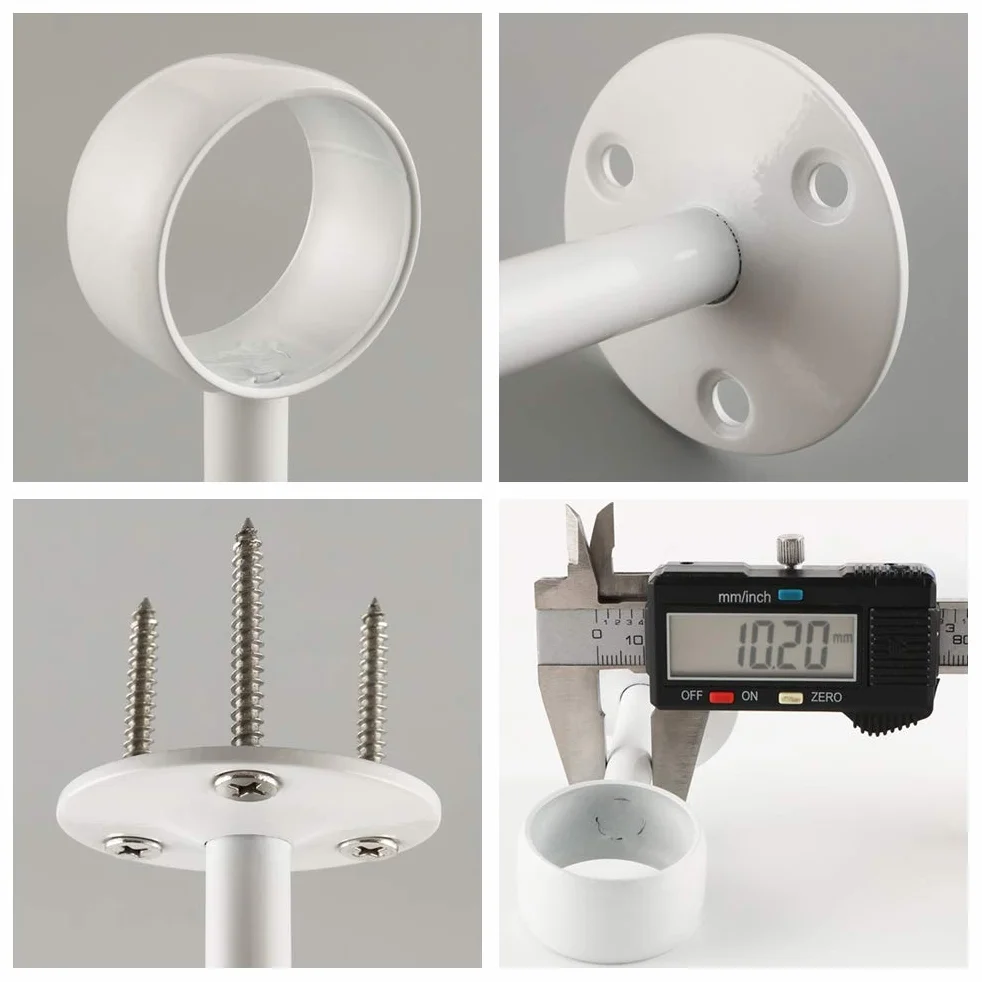 SAYAYO Bastone per Tende da Soffitto Acciaio Inox Supporto 32mm 2 Pezzi