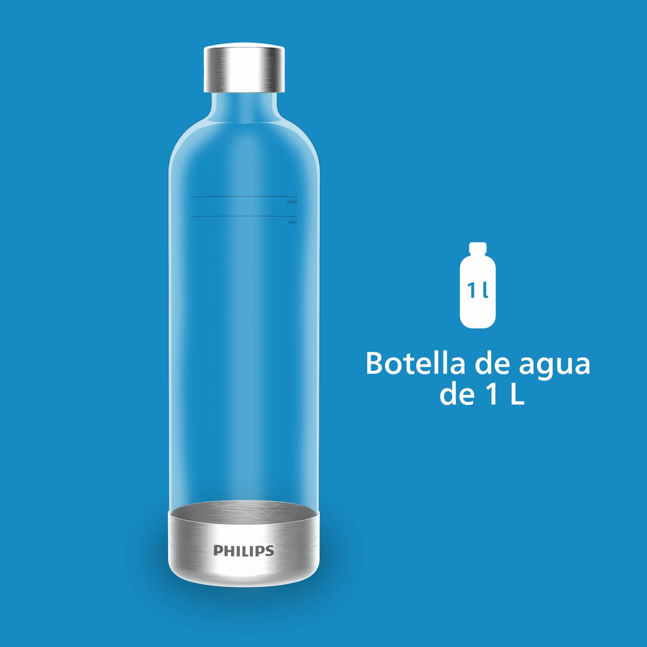 Philips ADD4902BKA/10 GoZero, 3 bottiglie d'acqua senza BPA, in plastica, 1 cilindro CO2 per fino a 60 l di acqua gassata, colore: nero
