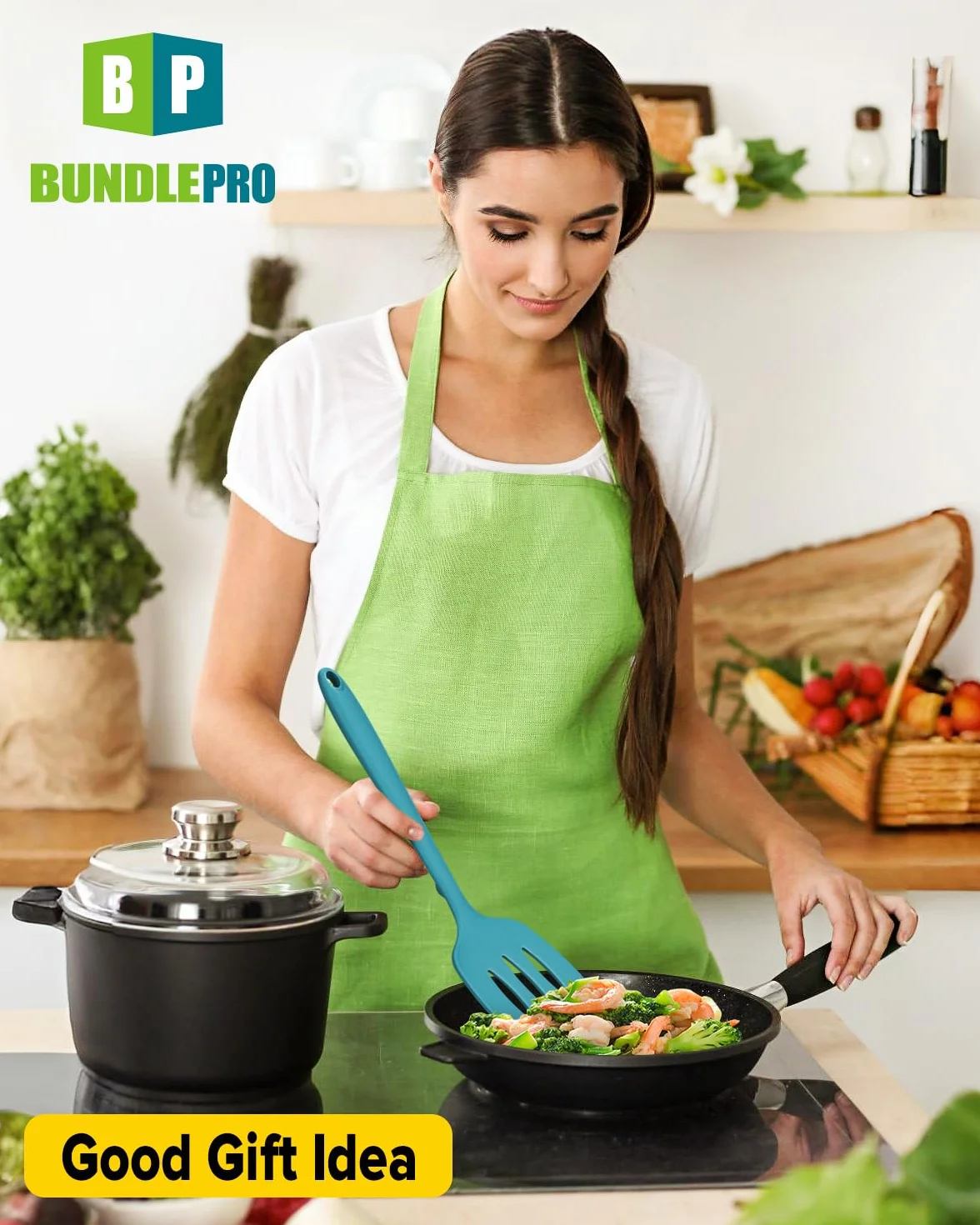 Pacchetto di 2 spatole in silicone, set di spatole da cucina senza BPA, resistente al calore, design completo in silicone, adatto per pesce flettente, uova, bistecca, frittelle (blu)