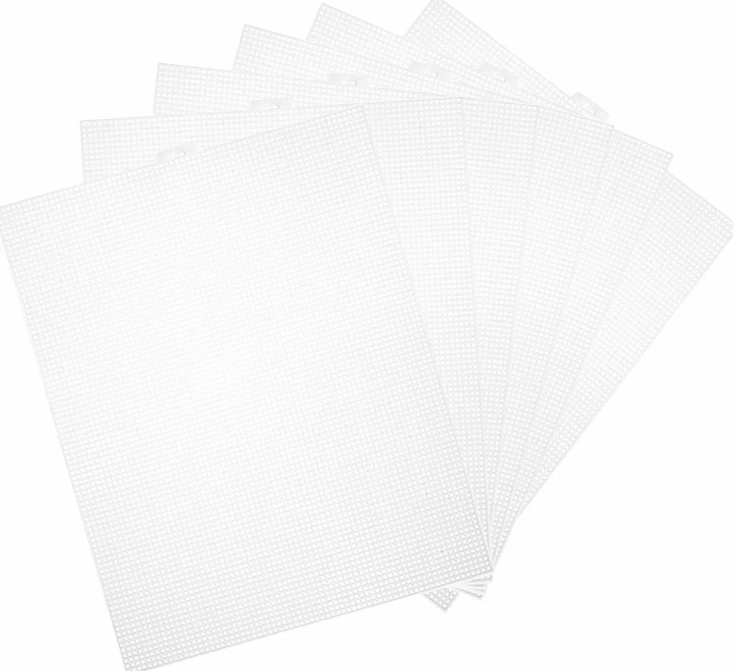 Fogli di tela di plastica,Griglia di plastica per punto croce 30 * 20 cm, per ricamo, Fogli di tela di rete di plastica, artigianato, lavoro a maglia e uncinetto, trasparente, confezione da 6