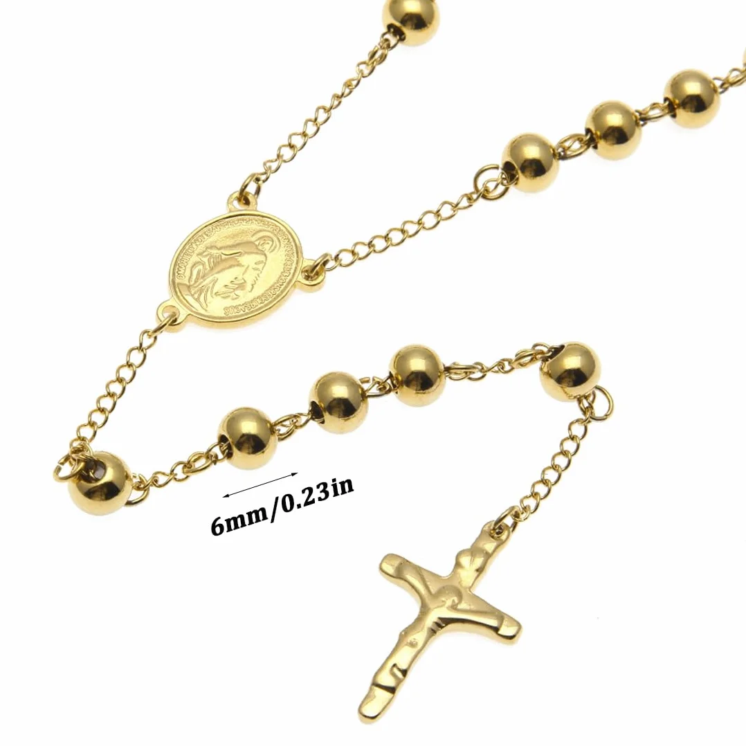 2 PCS Rosario collana, collana, Collana Rosario Cristiano Collana Amuleto Gioielli Religiosi Regalo Compleanno