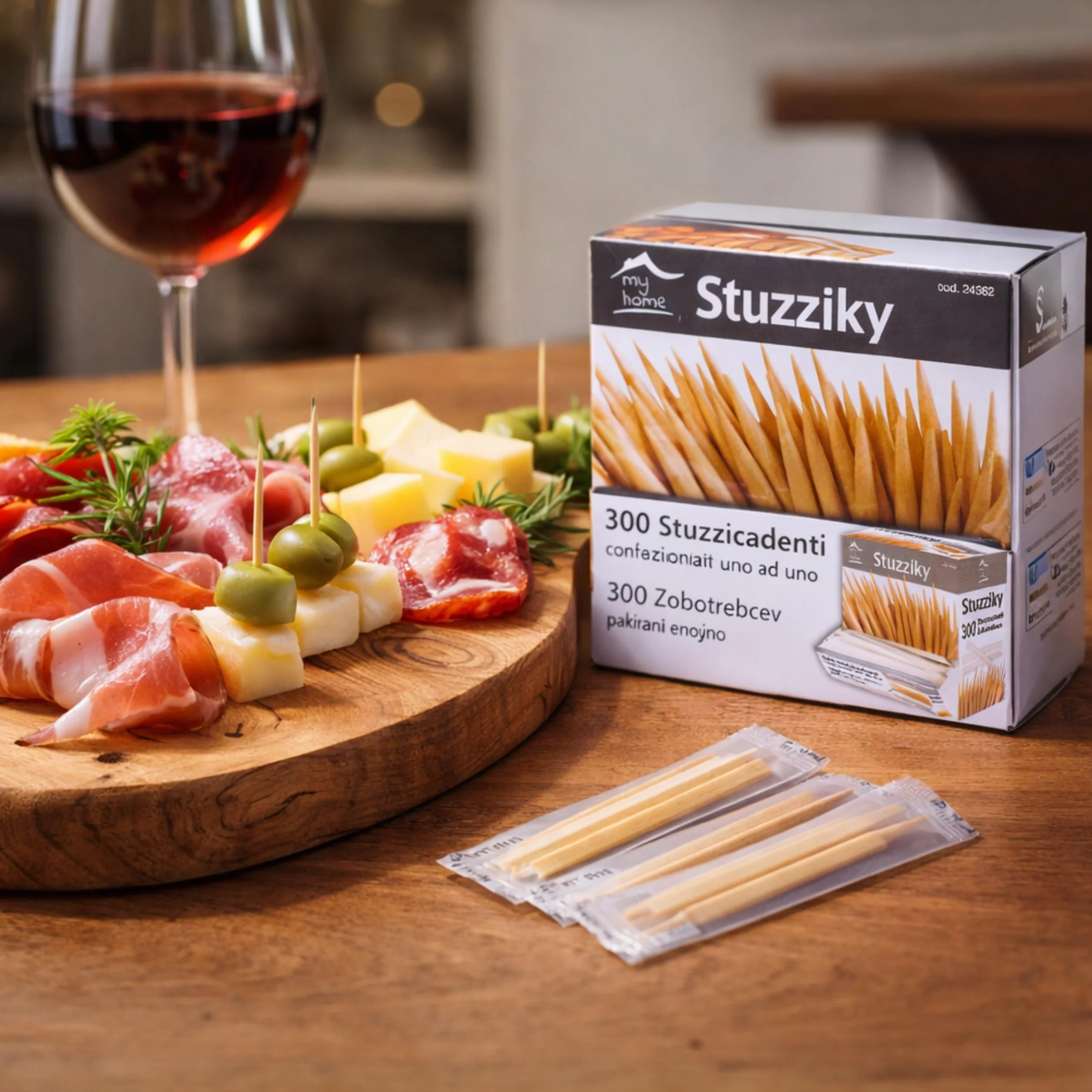 Stuzzicadenti in Legno a Doppia Punta 6,5 cm 300 Pezzi – Uso Alimentare