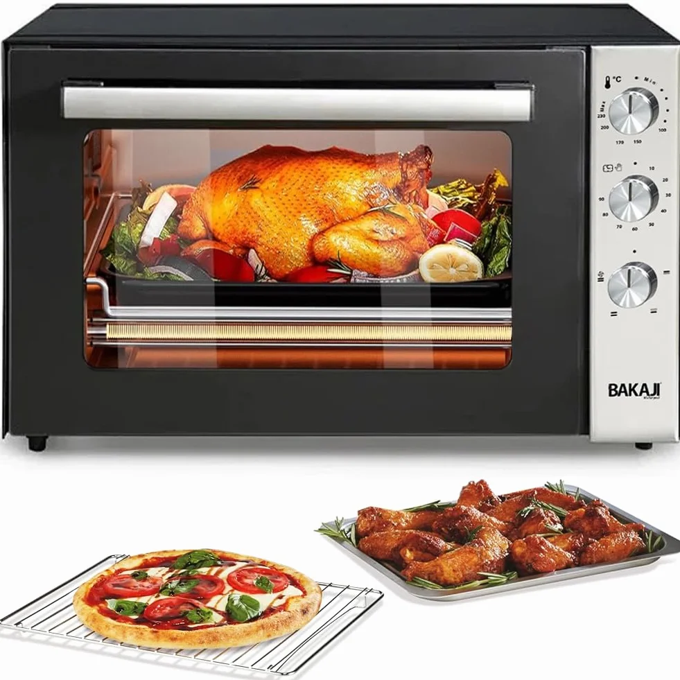 Forno Elettrico Ventilato 70 Litri 2500W Temperatura Regolabile 250° Acciaio Timer