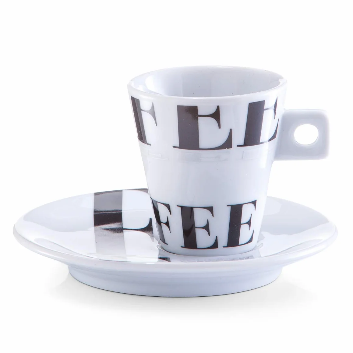 Zeller 26540 Set Tazzine da caffè Coffee Style, Porcellana, Multicolore, 0.1x6x6.3 cm, 8 unità