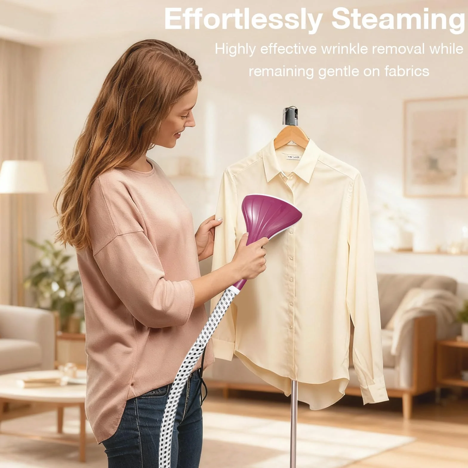 Cozary Ferro da Stiro Verticale Professionale 1950W, Serbatoio 1.35L, 11 Funzioni Vapore