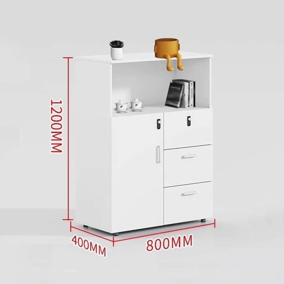 Bianco Ufficio Cabinet File Short Printer Stand con Bloccabile Ders Office Divisore Schedario per Casa & Ufficio