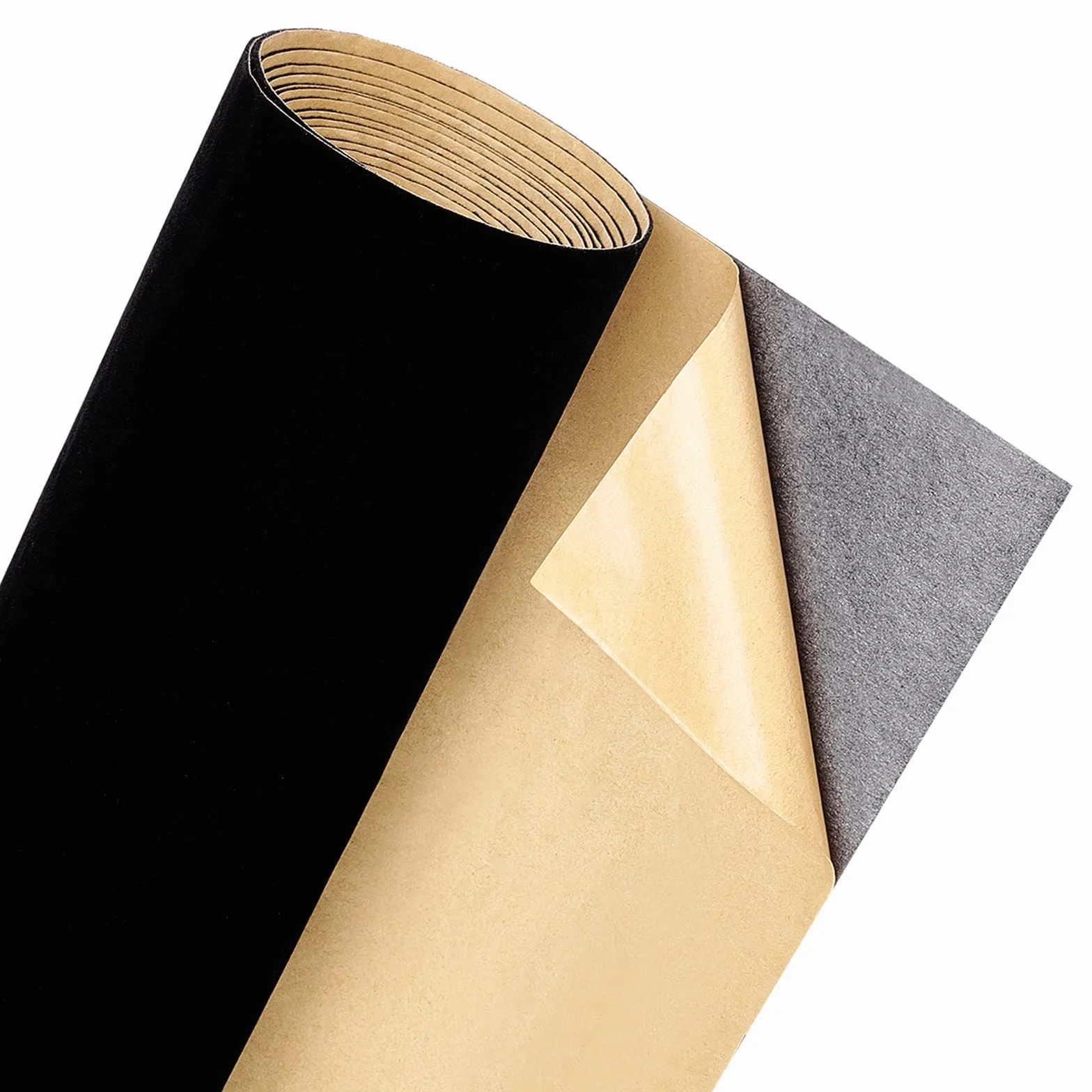 BENECREAT 400x25 cm Nero Autoadesivo Velluto Floccato Fodera Tessuto In Velluto per Cassetto Gioielli Tessuto Artigianale Tappezzeria Adesivo Staccabile, 0.8 mm di Spessore, Halloween Christmas