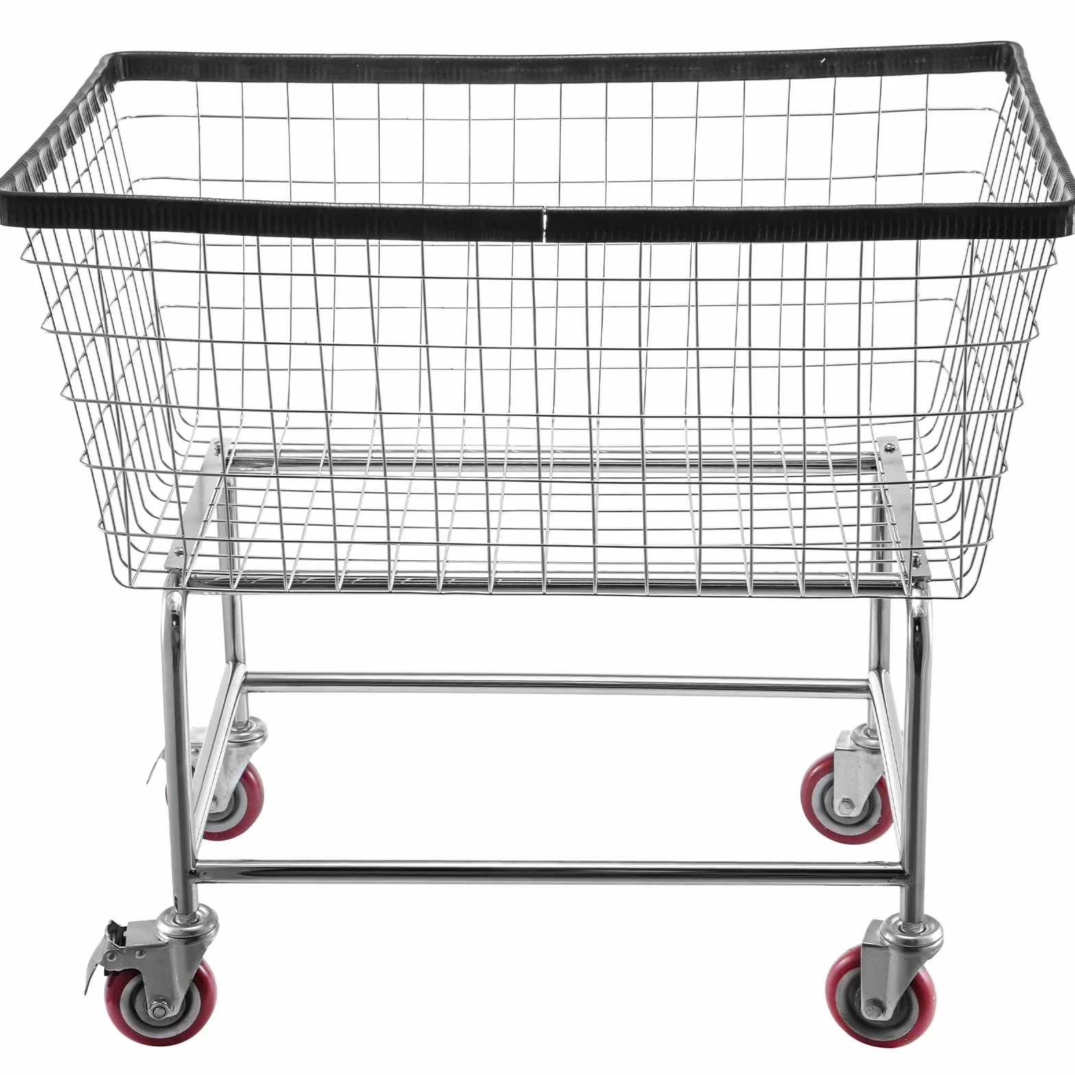 VEVOR Carrello portabiancheria in filo metallico con ruote, Carrello portabiancheria in filo metallico commerciale da 35''x15,7''x22'', Telaio in acciaio con finitura cromata