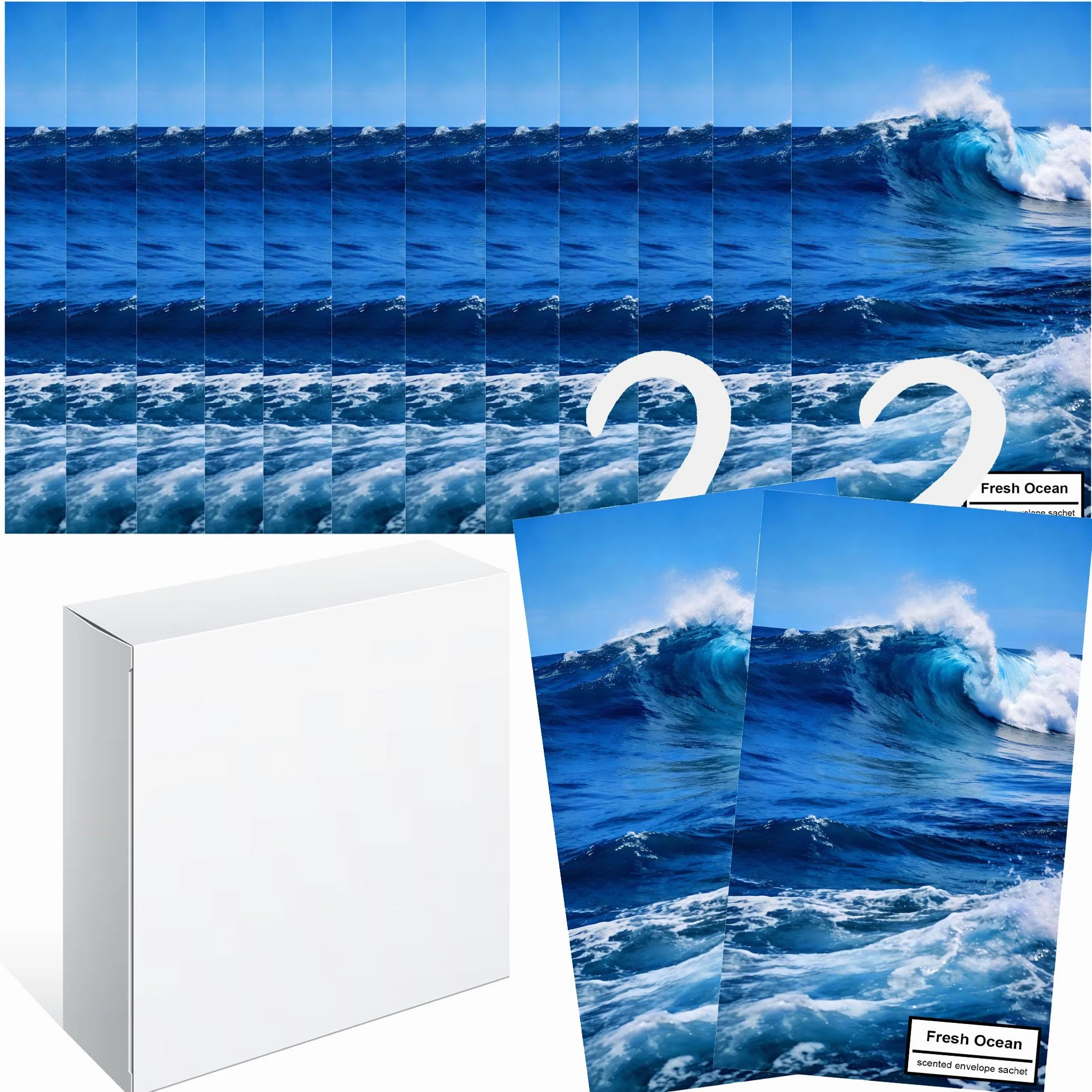 14pcs Profumatori Armadio e Cassetti, Profumatore Auto, Profuma Armadio Vestiti, Profumo Aromi Sacchetti Lavanda Profumati per Cassetti Armadietti, Scarpiera Deodorante Armadio (Fresco mare)