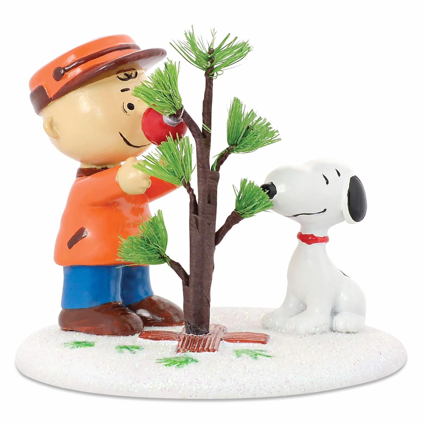 Department 56 Peanuts Village L'Albero Perfetto Accessorio Figurine Bianco, Marrone. Giallo