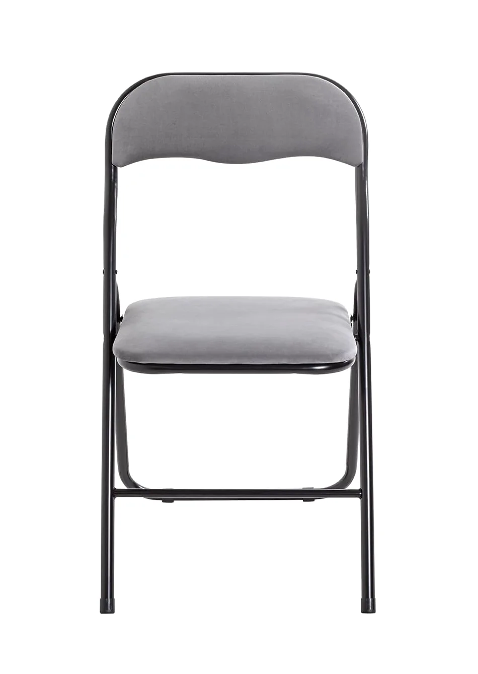 HAKU Set di 6 sedie pieghevoli grigio, nero, Metallo, tessuto di velluto - Dim. L 45,00 cm x A 81,00 cm x P 45,00 cm, Stile Moderno