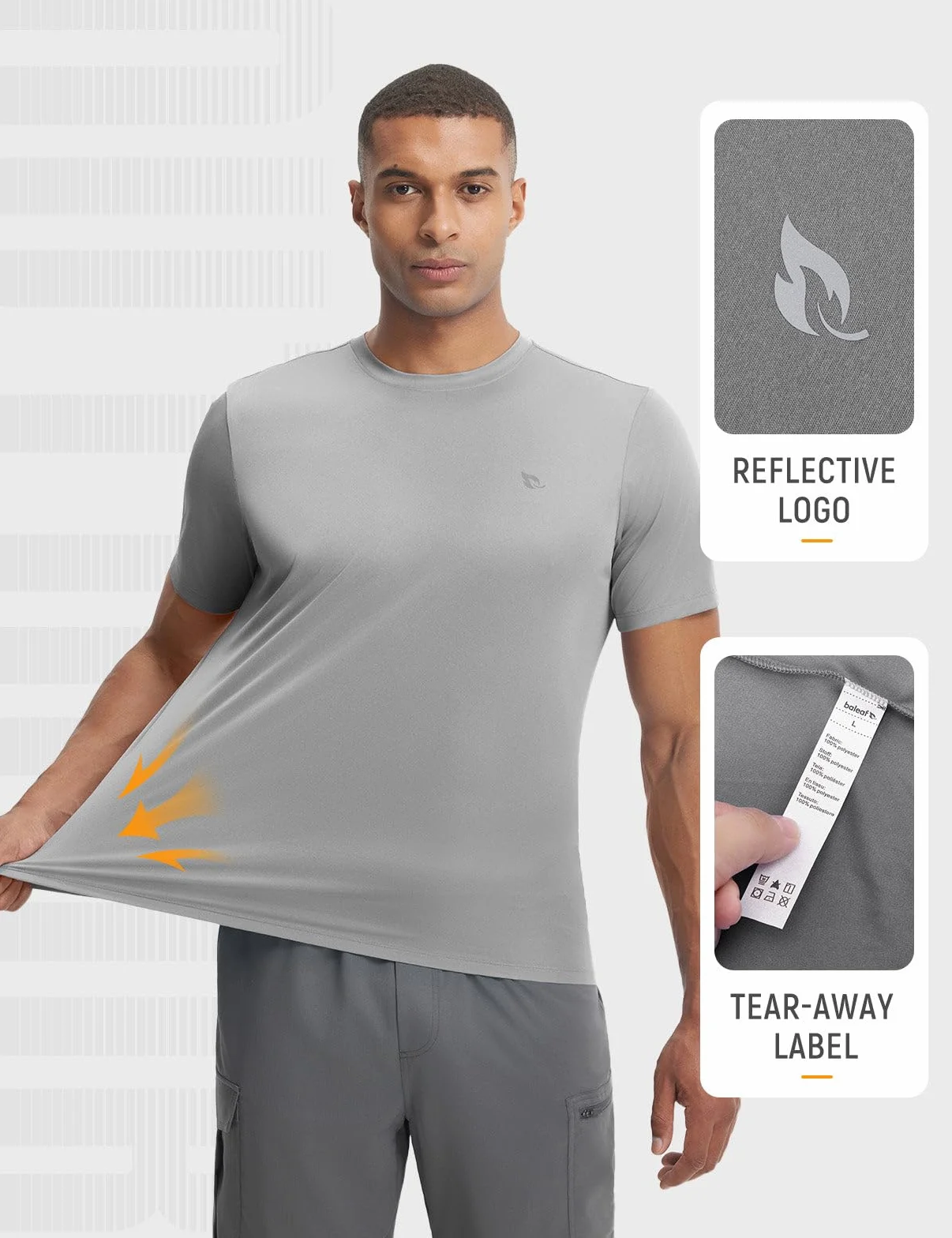 baleaf Maglietta UV da uomo per sport all'aria aperta, maglietta da nuoto, rashguard acqua, trekking