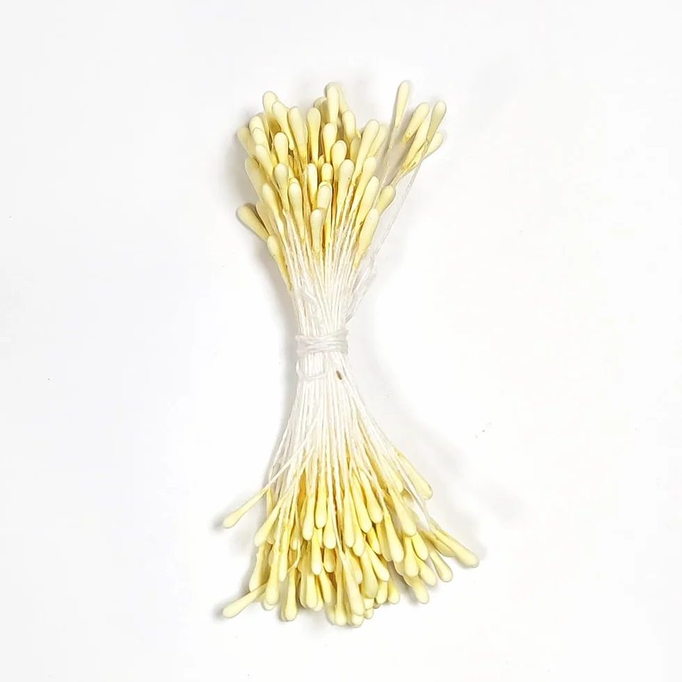 KORA projects 100 mini stami per fiori di carta per scrapbooking Bora-Bora Giallo Pastello
