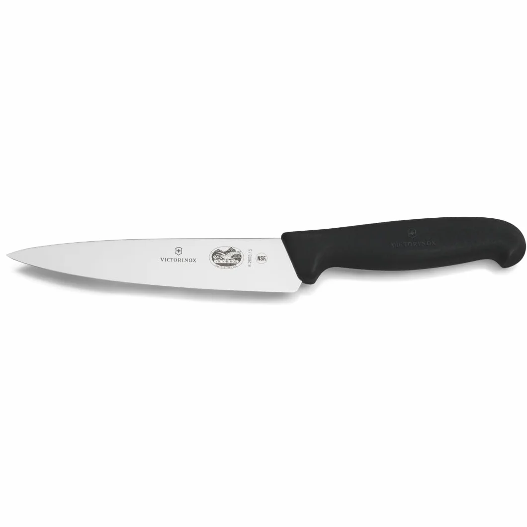 Victorinox Fibrox Coltello da Chef 15 cm Lama Dritta Acciaio Inossidabile Nero