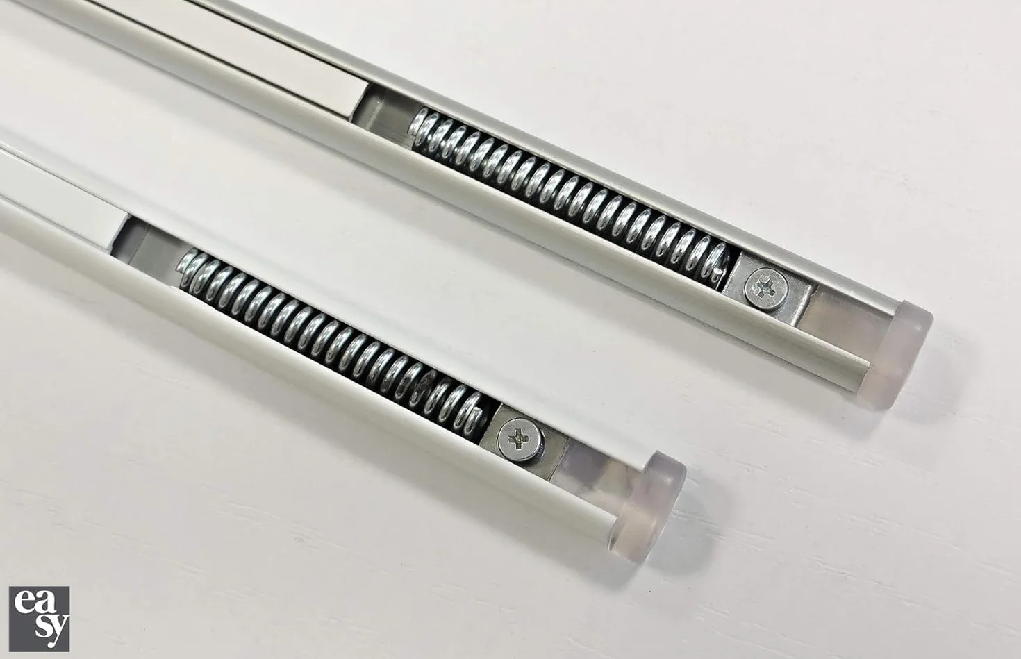 BACCHETTA A MOLLA ALLUMINIO VERNICIATO BIANCO 13 MM ESTENSIBILE PER TENDE A VETRO REGOLABILE 87-150