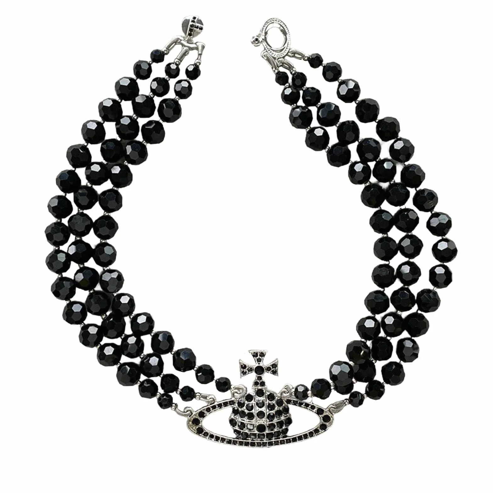 Collana di perle nere di Saturno temperamento, collana di perline nere con personalità creativa - Collana di perline nere