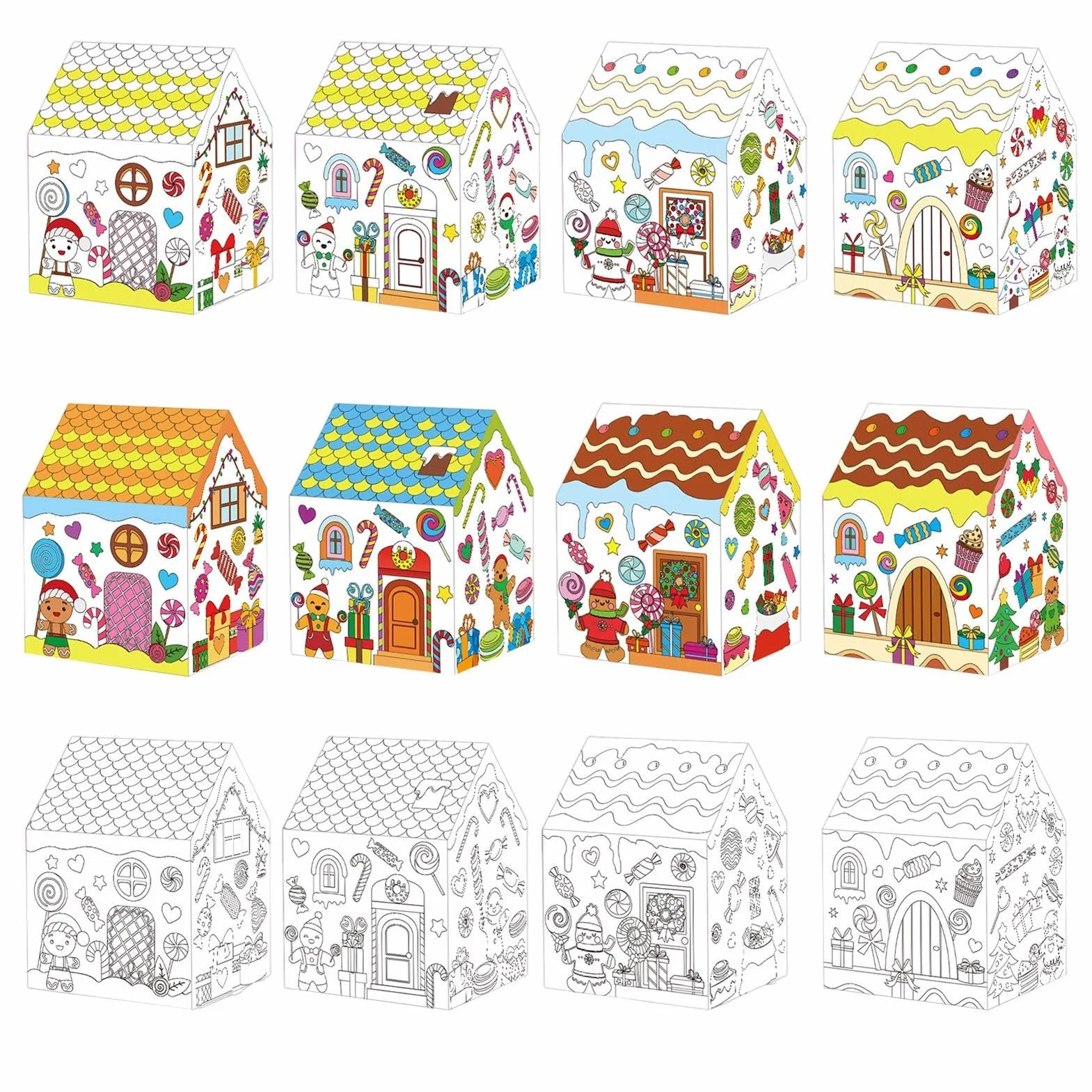 Set da Colorare Costruzione Carta Villaggio in Miniatura Fai da Te per Adolescenti Adulti Insegnanti