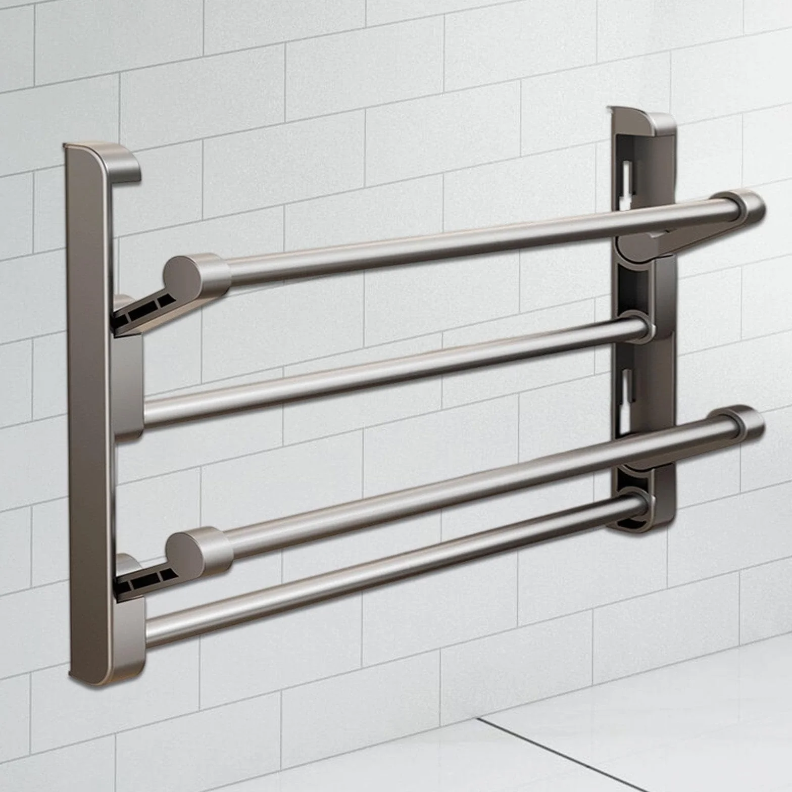 Baoblaze Portascarpe Scarpiera Da Parete Organizzatore Sospeso Mensola per Calzature Pieghevole E Salvaspazio in Alluminio Adatto per Ingresso Bagno E Camera, 70 Cm