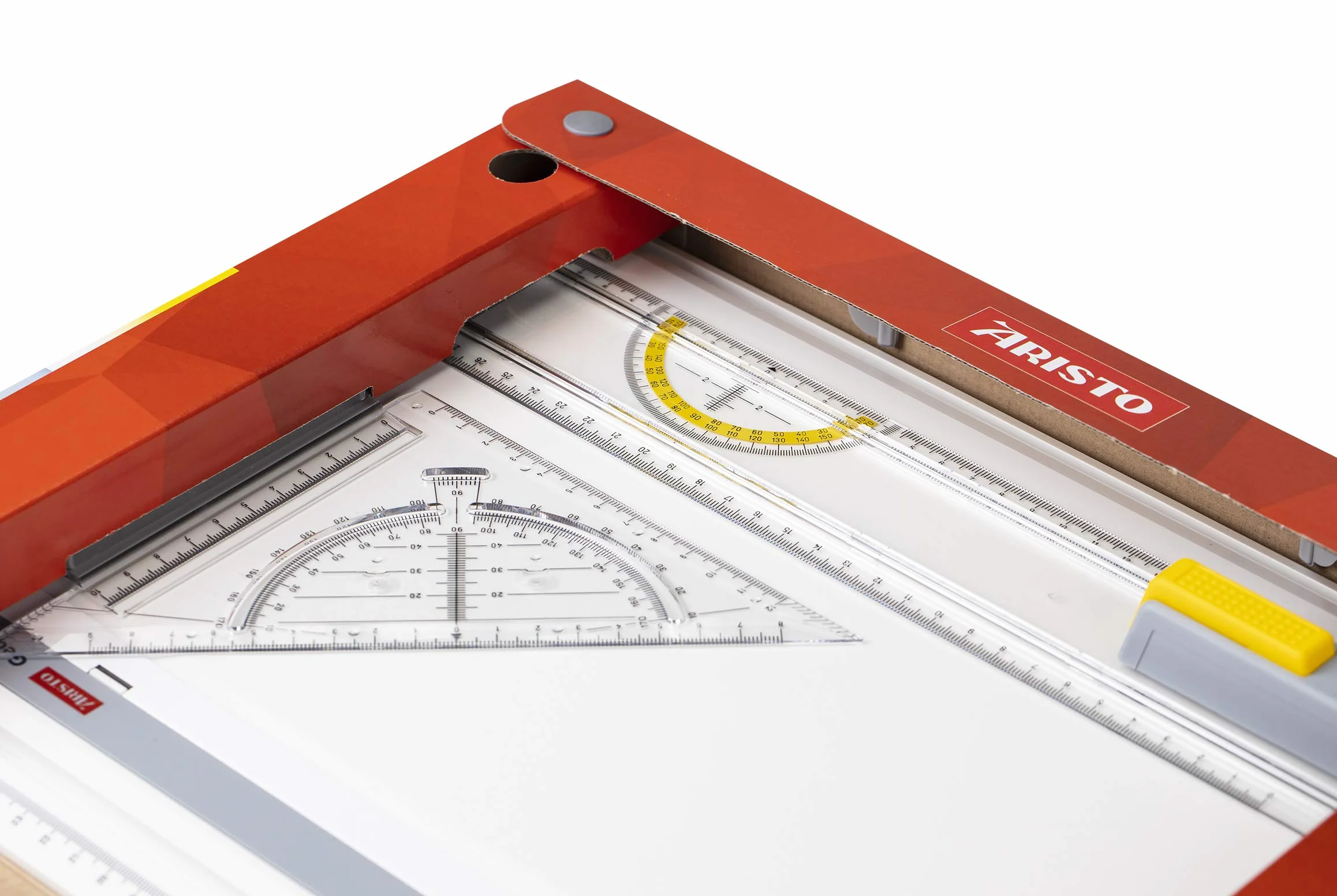 Aristo AR70442 Tavola da disegno A4 GEO plastica resistente agli urti triangolo a scatto rapido AR7090 Bianco