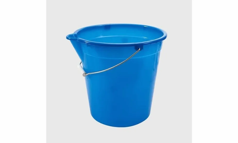 La Briantina Secchio in Plastica con Becco Versatore, Manico in Ferro Zincato, Blu, Capacità 10 Litri