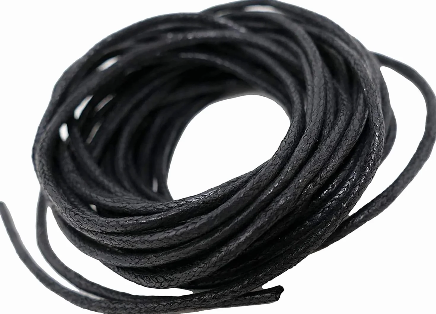 Filo in cotone cerato nero 1,5 mm 5 metri per collane bracciali perline creazione gioielli macramè