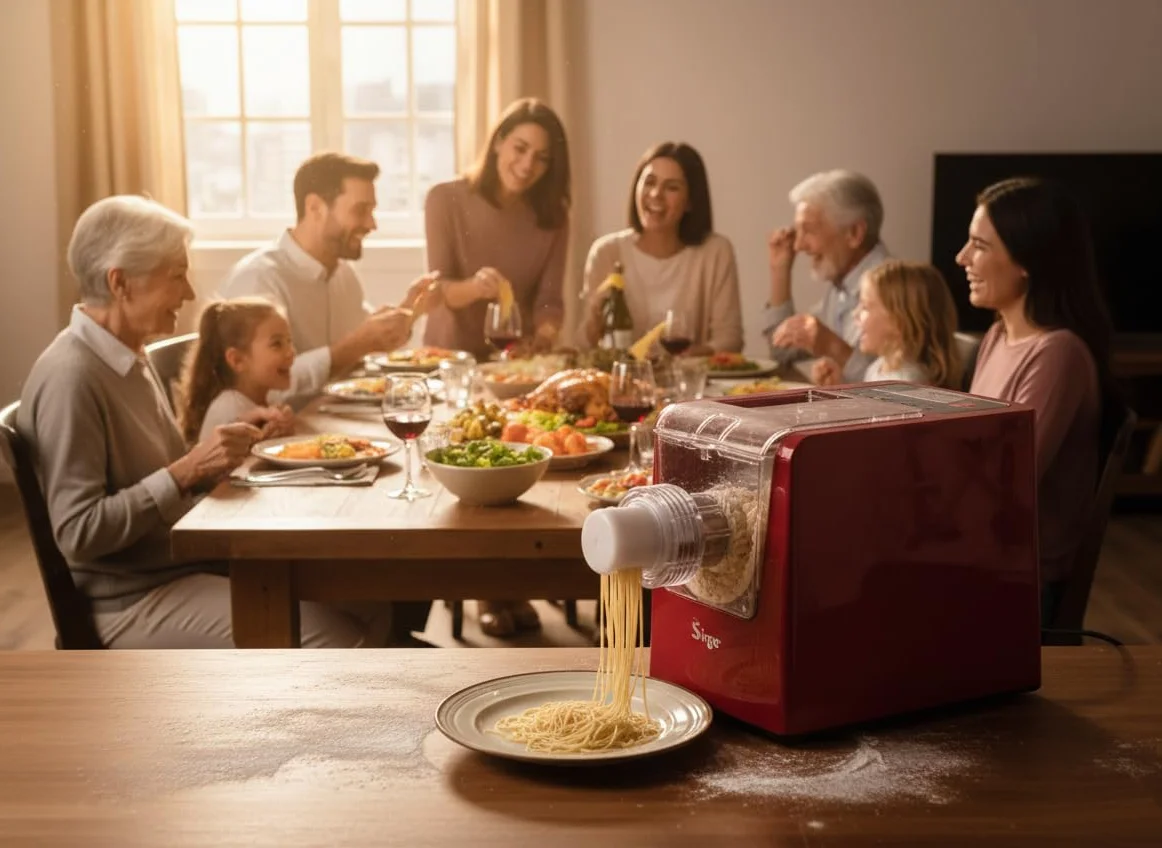 Macchina per Pasta Fresca Automatica 300W 22 Trafile Pasta Maker Spaghetti Penne Tagliatelle