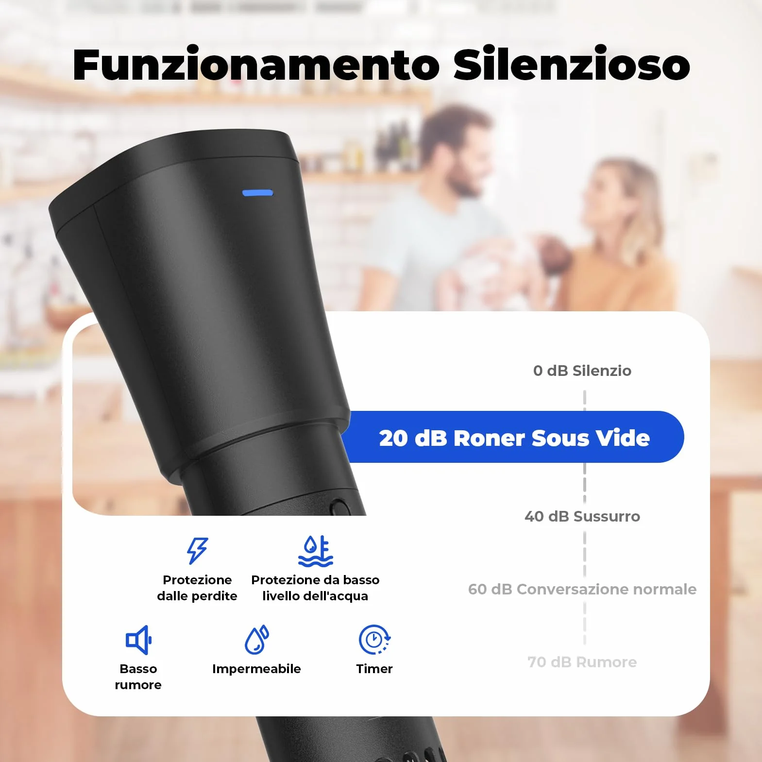 Sous Vide Roner 1000W Cucina a Bassa Temperatura Circolatore Termico Professionale