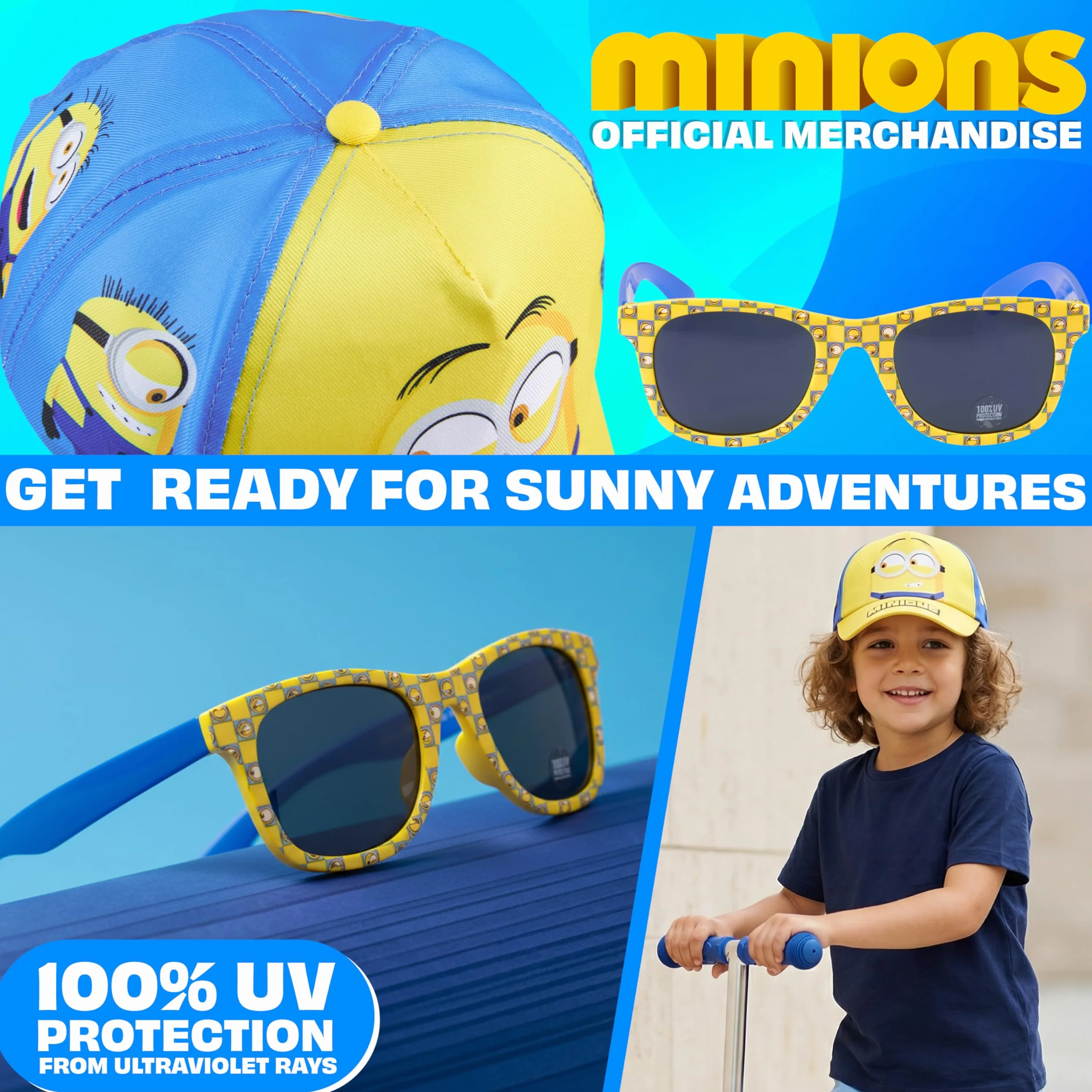 Paw Patrol Minions Cappello Baseball Occhiali da Sole Bambino Protezione UV
