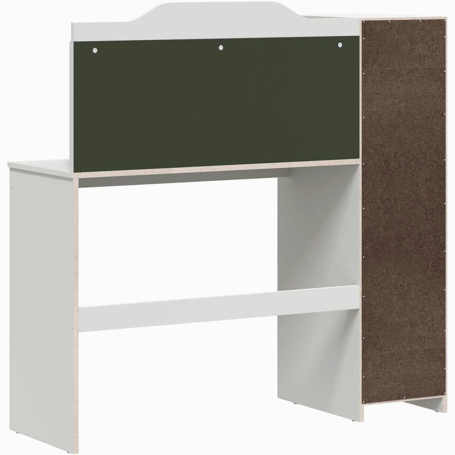 ROROS - Scrivania con ripiano aperto e lavagnetta in legno, 120 x 45 x 118,5 cm, colore: Bianco