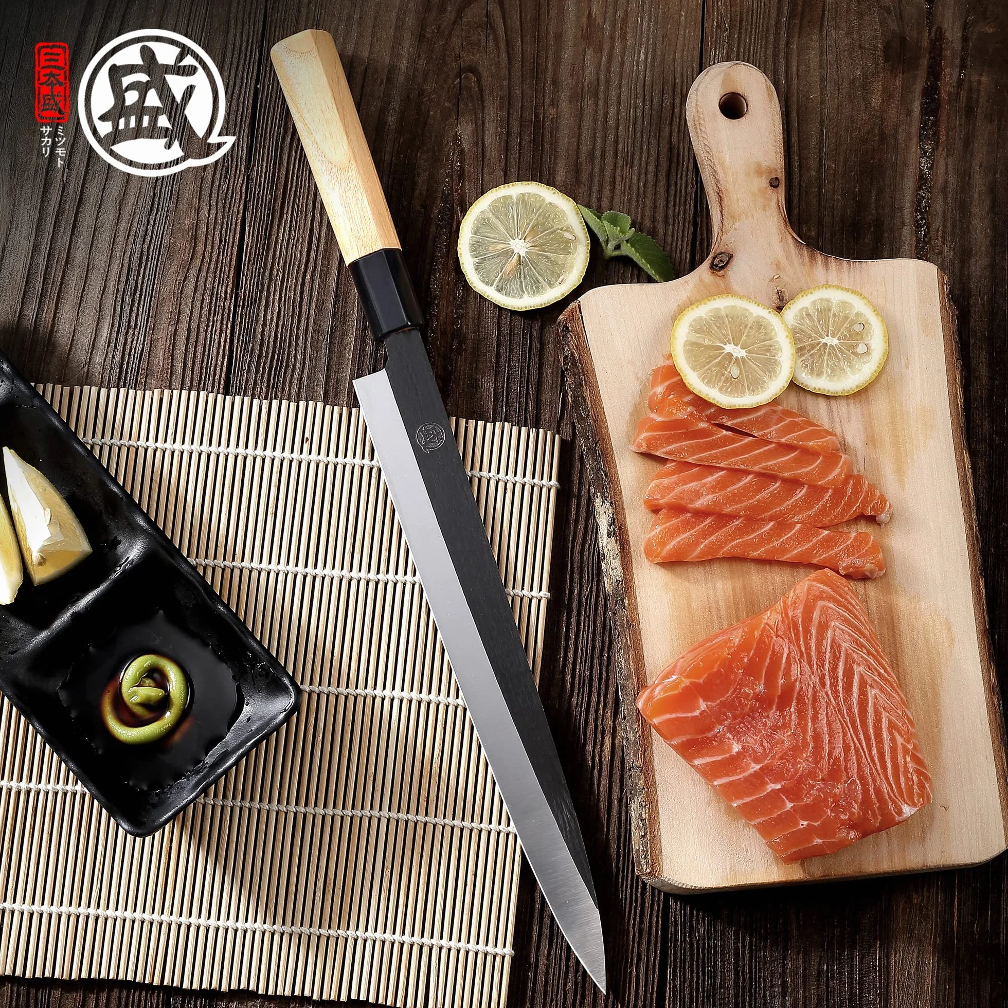MITSUMOTO SAKARI 28 cm Coltello Yanagiba Giapponese in Lega di Tungsteno, Coltello Sashimi Professionale Forgiato a Mano