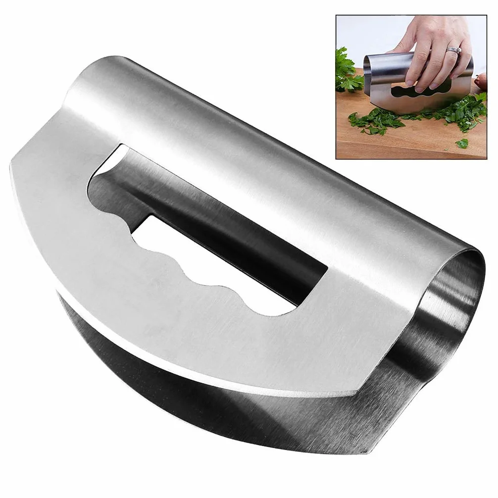 iwobi Coltello Mezzaluna,Mezzelune da Insalata in Acciaio Inox Tritatutto per Insalata,Doppia Lama