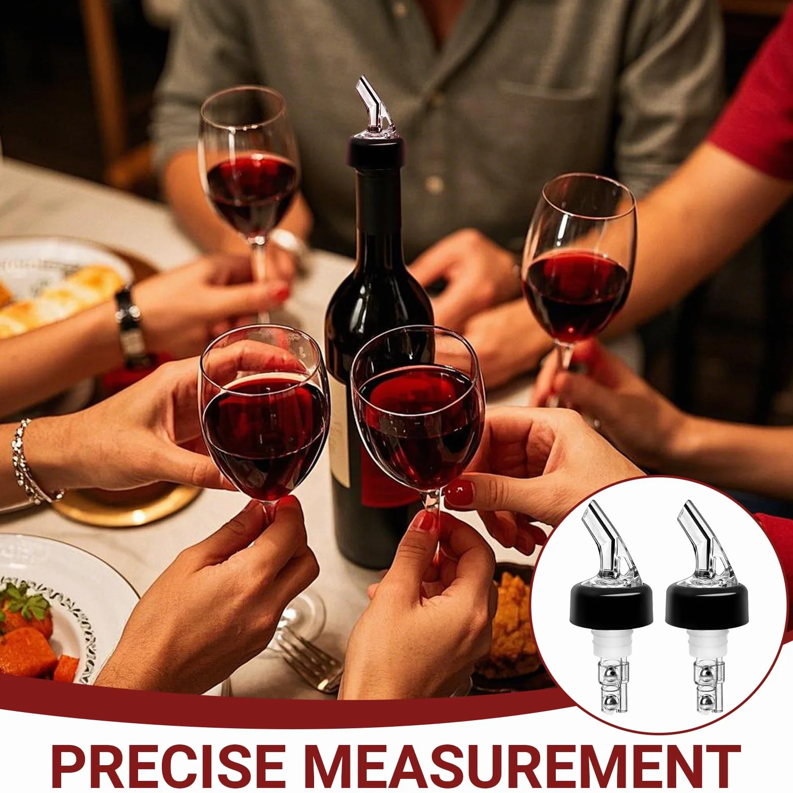Versatore Bottiglia Dosatore 4cl Trasparenti con Spazzola, Versatore Automatico Misurato per Vino Rosso Whisky (40ml)