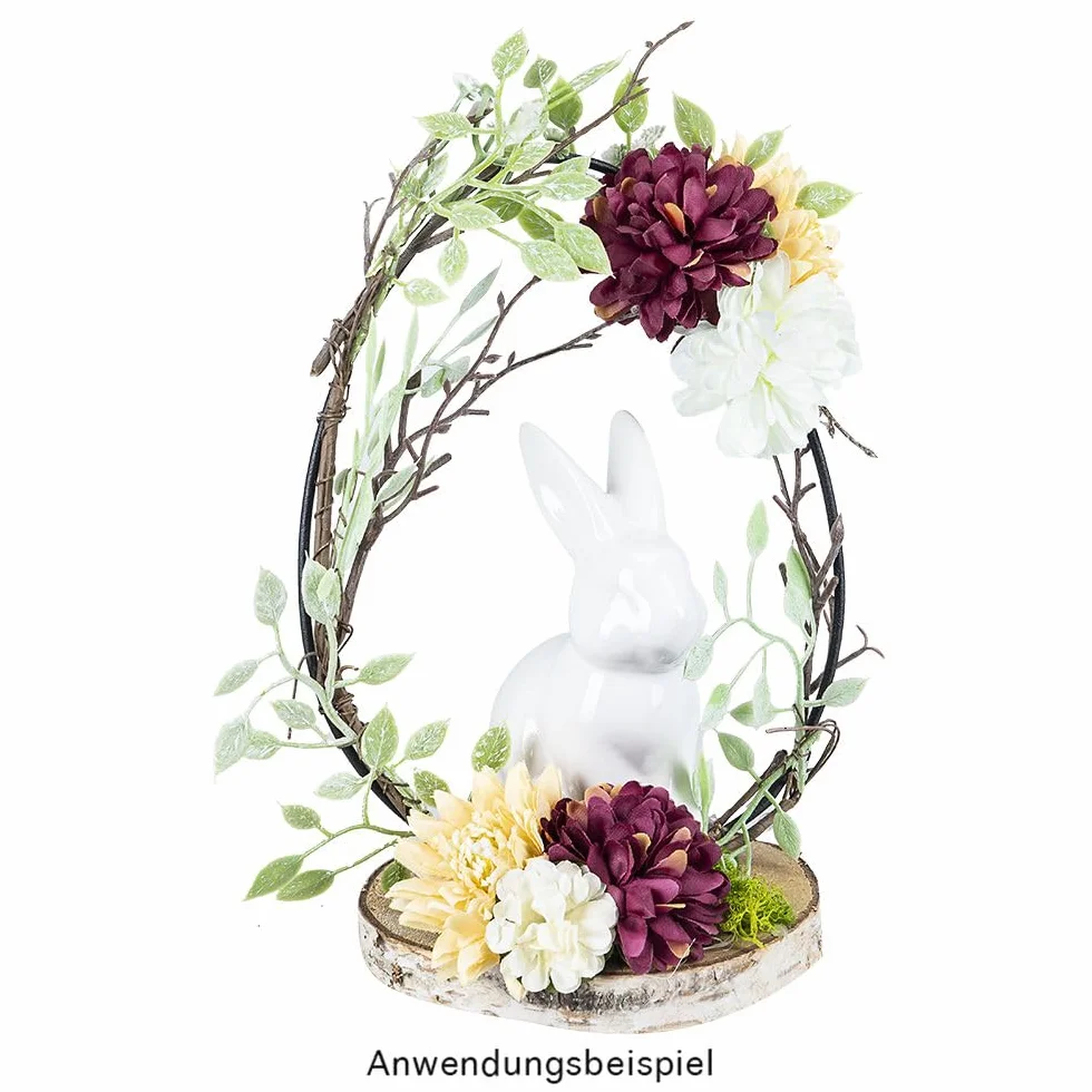 Ideen mit Herz Figura decorativa coniglietto pasquale bianco lucido dolomite 2 pezzi
