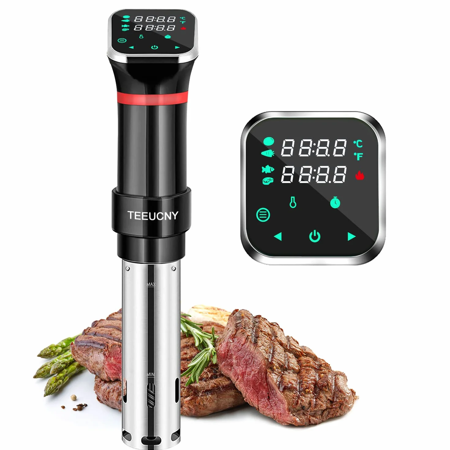 TEEUCNY Sous Vide 1100W Macchina per Cottura a Bassa Temperatura Bagnomaria Sottovuoto LCD Touch