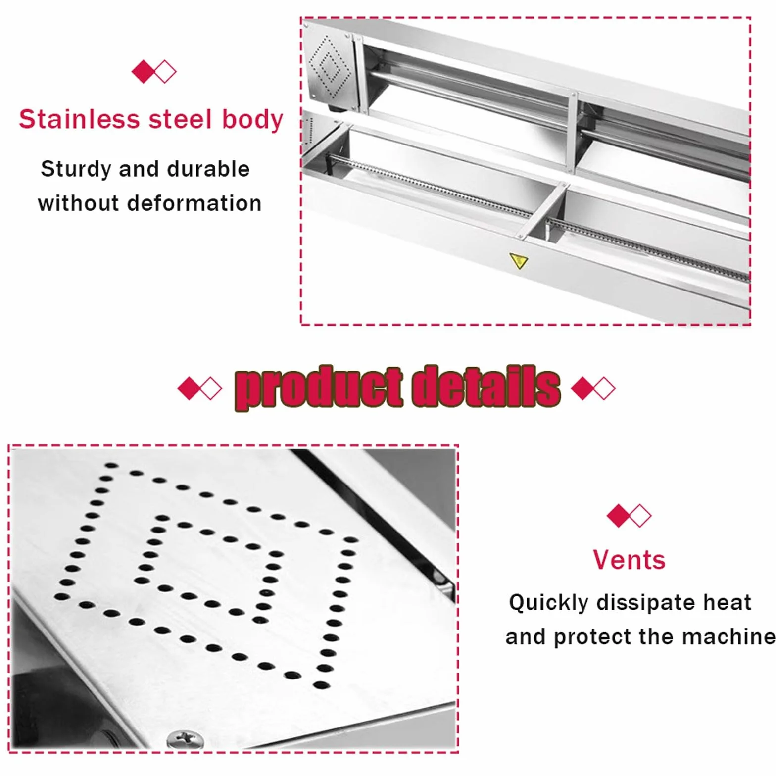 Lampada Riscaldante per Alimenti Acciaio Inossidabile Temperatura Regolabile 30-85℃ per Buffet Ristoranti