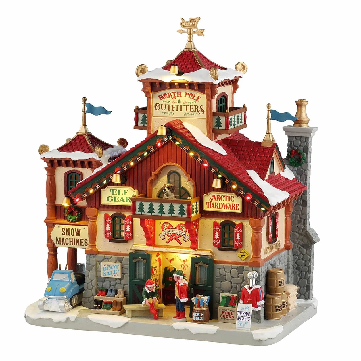 LEMAX Edificio illuminato LED North Pole Outfitters resina 24.7x23.5x14.5 cm
