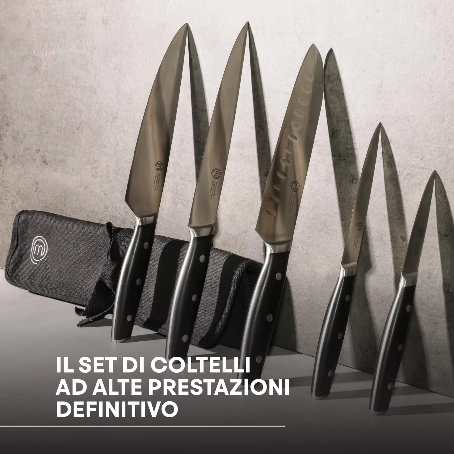 MasterChef Set Coltelli da Cucina Professionali Acciaio Inossidabile, 5 Pezzi