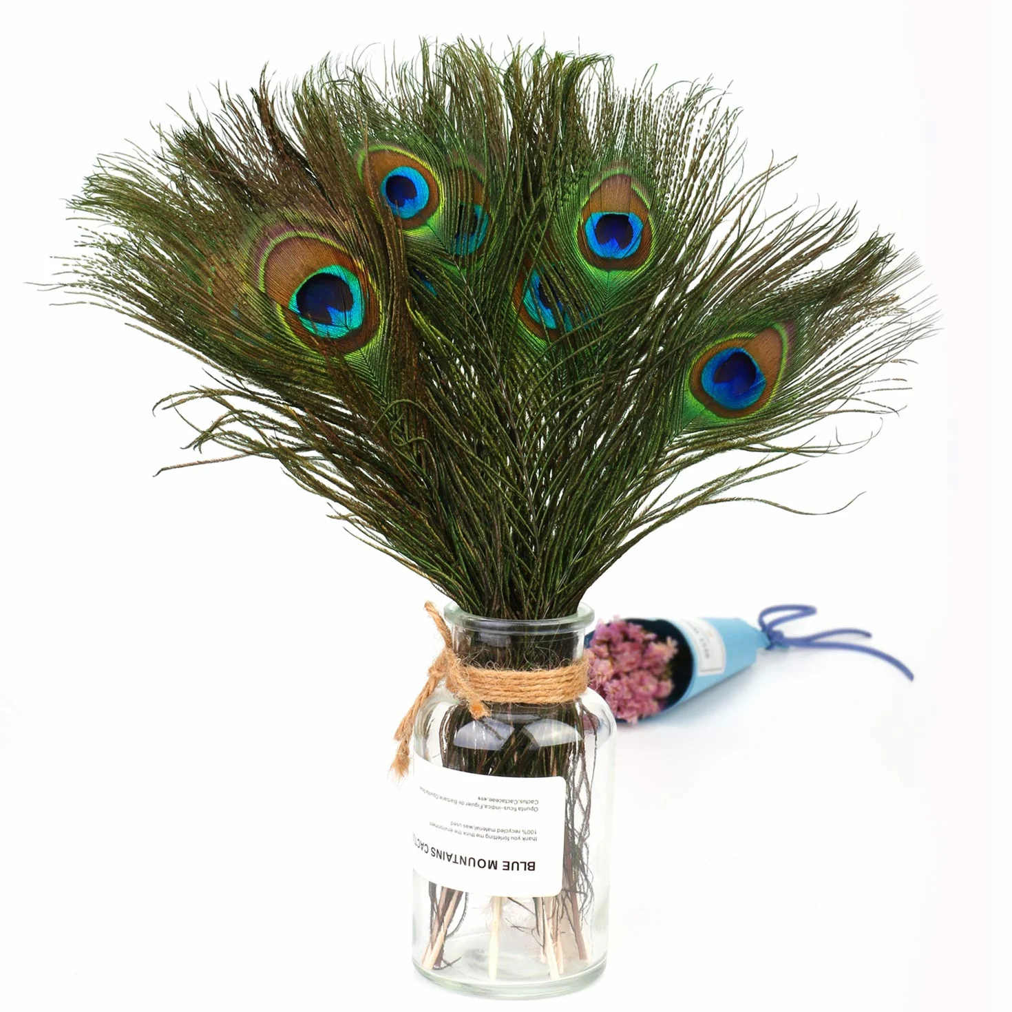 Piume di Pavone Naturali 28-32 cm Decorazione DIY Carnevale Halloween 15 Pezzi
